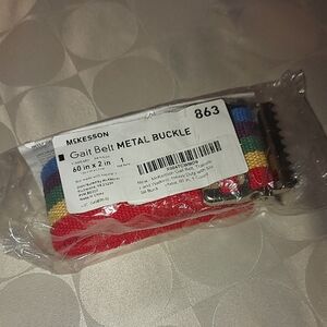 Multicolor Gait Belt with Metal Buckle